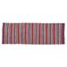 Park Designs Red and Blue Stripe Chindi Rag Runner Rug 2 ft x 6 ft