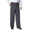Men's Big & Tall WRINKLE-FREE PANTS WITH EXPANDABLE WAIST, WIDE LEG by KingSize in Carbon (Size 58 38)