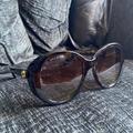 Gucci Accessories | Beautiful Round Gucci Brown Sunglasses. Gold Logo At Temple .Hard Case Included | Color: Brown | Size: Os