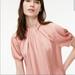 J. Crew Tops | Nwt J Crew Blush Pink Peach Short Sleeve Mock Neck Top In Satin-Backed Crepe | Color: Pink | Size: M
