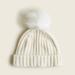 J. Crew Accessories | Jcrew Ribbed Beanie W/ Pompom | Color: Cream/White | Size: Os