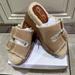 Jessica Simpson Shoes | Jessica Simpson Furry Platform Sandals | Color: Cream/Gold | Size: 8.5