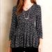 Anthropologie Tops | Anthropologie Tops Anthropologie Maeve Lila Tiered Tunic Top | Color: Black/White | Size: Xs