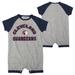 Newborn & Infant Heather Gray Cleveland Guardians Extra Base Hit Raglan Full-Snap Romper