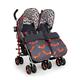 Cosatto Supa Dupa Doppelbuggy – Kinderwagen ab Geburt bis 25kg. Leicht, kompakt faltbar, mit Fußsäcken, Getränkehalter & Regenschutz (Charcoal Mister Fox)