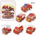 Alextreme Cartoon Mini Pull Back Car Set 6 Pack Excavator Fire Truck Toy Gift Engineering Vehicle Baby Educational Toy(Fire Fighting Truck)