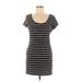 H&M Casual Dress - Mini: Gray Stripes Dresses - Women's Size Medium