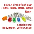 Ampoule LED à diode électroluminescente clignotant 5mm RVB blanc rouge bleu vert jaune 3V