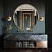 GLSLAND Bathroom/Cosmetic Wall Mounted Brushed Gold Mirror Metal | 24 H x 24 W x 1.57 D in | Wayfair JZJS-24-YUKU