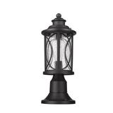 Charlton Home® Cailee Black 1 -Light 15" H Hardwired Lantern Head Glass/Aluminium/Metal in Black/Gray | 15 H x 6.69 W x 6.69 D in | Wayfair