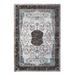 Gray/White 108 x 72 x 0.078 in Area Rug - Bungalow Rose Distressed Medallion Border Traditional Machine Washable Indoor Rug | Wayfair