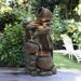Loon Peak® Isaiha Polyresin Rustic Pots & Pitchers on Tree Fountain w/ Light | 25.59 H x 14.17 W x 11.81 D in | Wayfair