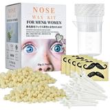 Nose Wax Kit Nose Wax Hair Remover Nose Hair Waxing Kit for Men and Women Full Set Nose Hair Removal Waxing Kit Facial Hair Remover
