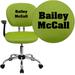 Personalized Mid-Back Apple Green Mesh Swivel Task Office Chair with Chrome Base and Arms - Flash Furniture H-2376-F-GN-ARMS-TXTEMB-GG