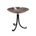 Achla Designs 14"W Round Burnt Copper Stainless Steel Birdbath w/ Black Wrought Iron Tripod Stand