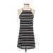 See You Monday Casual Dress - A-Line Halter Sleeveless: Black Print Dresses - Women's Size X-Small