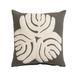 Cotton Slub Pillow with Embroidery and Abstract Design