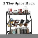 Spice Organizer 3 Layers Kitchen Bathroom Counter Rack Desktop Organizer - Countertop Freestanding Shelf Cabinets Pantry Bathroom Organization Multipurpose Storage Standing Rack