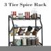 Spice Organizer 3 Layers Kitchen Bathroom Counter Rack Desktop Organizer - Countertop Freestanding Shelf Cabinets Pantry Bathroom Organization Multipurpose Storage Standing Rack