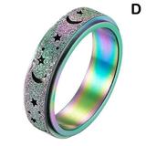Titanium Stainless Steel Spinner Ring Anxiety Rings Star Moon Fidget Ring Cat Stress Relief Spinning Ring Silver Gold Black Plated Anti-Anxiety Ring Engagement Wedding Promise Ring Size 5-12 M9Y2
