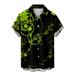 SOOMLON Shamrock St Patrick s Day Shirts For Men Spring Tops Novetly Clover Graphic Tees Sweatshirt Buttons St. Patrick s Day Print With Pocket Turndown Short Sleeve Shirt Black L