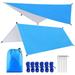OWSOO 9.8 * 9.8ft Multifunctional Waterproof Camping Tarp Hammock Sunshade Tent Rain Shelter Lightweight Outdoor Tarpaulin Canopy for Camping Beach Picnic