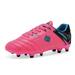 Dream Pairs Kids Girls & Boys Soccer Shoes Outdoor Soccer Cleats Trainers Shoes 160471-K Fuchsia/Black/Cyan Size 13