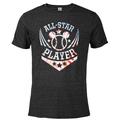 Disney Mickey Mouse Baseball All-Star Player Sports Tie-Dye - Short Sleeve Blended T-Shirt for Adults - Customized-Black Snow Heather