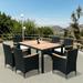 7 piece Outdoor Patio Wicker Dining Set Patio Wicker Furniture Dining Set w/Acacia Wood Top