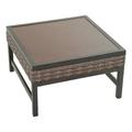 Patio Festival Right Angle Metal Outdoor Side Table in Brown/Black