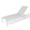 Pellebant Outdoor Chaise Lounge Aluminum Patio Adjustable Chair White