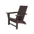 WestinTrends Ashore Adirondack Chair All Weather Resistant Poly Lumber Outdoor Patio Chairs Modern Farmhouse Foldable Porch Lawn Fire Pit Plastic Chairs Outdoor Seating Dark Brown