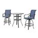 Patio Festival Metal 3-Piece Outdoor Bistro Set in Blue/Black