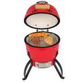 SamyoHome Kamado Grill Charcoal BBQ Grill 13in Barbecue Grill Ceramic Barbecue Smoker and Roaster - Red