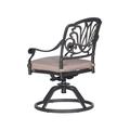 Patio Outdoor Aluminum Dining Swivel Rocker Chairs With Cushion Set of 2 Spectrum Sand