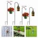 35/47in Tall Extendable Outdoor Shepherds Hooks for Garden Iron Made of Premium Metal for Hanging Solar Lanterns Bird Feeders Deck Mason Jars Plants Crook Garden Stakes Wedding Decor