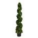 Vickerman 5 Artificial Potted Green Cedar Spiral Tree.