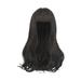 Aligament Brown Wigs For Women Long Curly Wavy Wig With Bangs Brunette Dark Brown 21.7 Inch Synthetic Fiber Natural Looking Hair Wig For Daily Party Use