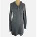 Athleta Dresses | Athleta Sz S Hut To Hut Cable Cable Knit Hooded Sweater Tunic Dress 1/2 Zip Gray | Color: Gray | Size: S