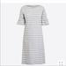 J. Crew Dresses | J. Crew Gray & White Striped Bell Sleeved Knit Dress Size Xs | Color: Gray/White | Size: Xs