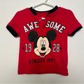 Disney Shirts & Tops | Disney Mickey Mouse Baseball Style Henley Ringer Short Sleeve Tee Size 18 Months | Color: Black/Red | Size: 18mb