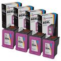 LD Products Remanufactured Compatible Ink Cartridges Replacement for HP 60XL CC644WN High Yield (4 Pack - Tri Color) for use in HP Photosmart ENVY e All-in-one and Deskjet printers