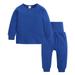 ZHAGHMIN Gentleman Outfit For Toddler Boys Summer Toddler Kids Baby Boy Girl Clothes Unisex Solid Sweatsuit Long Sleeve Warm Pullover Tops Hight Waist Pants Set Fall Winter Pajamas Outfits Ba