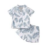 ZHAGHMIN Toddler Boy Outfits Toddler Kids Baby Boys Short Sleeve Shirt Tops Print Shorts Pants Outfit Set 2Pcs Outfits Size 7 Boys Outfits Size 7 Kids Clothes Winter Outfits For Boys 8 Years Old Bab