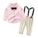 ZHAGHMIN New Years Baby Outfit Toddler Boys Long Sleeve Striped Prints T Shirt Tops Pants Child Kids Gentleman Outfits 6 Piece Set Baby Clothes New Born Boys Outfits Boys Outfits Size 7 Toddler Boy