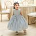 Baby Girls Dress Formal Bowknot Tutu Backless Puffy Tulle Gowns Princess Wedding Sequins Birthday Party Gown Long Dresses Headband Suit