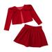 ZHAGHMIN Girls Spring Outfits Kids Toddler Baby Girls Autumn Winter Solid Cotton Long Sleeve Coat Jacket Skirts Set Outfits Clothes Outfits For Toddler Girls Skirt Set Juniors Size 7 Girls Outfits K