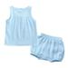 ZHAGHMIN Girls Two Piece Outfits Size 10-12 Baby Girls Cotton Linen Summer Solid Sleeveless Vest Shirt Tops Shorts Set Outfits Teen Outfits Girls Girl Clothes Size 10-12 Outfits Cute Family Easter O
