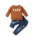 ZHAGHMIN Baby Boy Clothes 0-3 Months Kids Toddler Baby Boys Long Sleeve Letter Sweatshirt Tops Jeans Pants Outfit Set 2Pcs Clothes 4T Winter Outfits Boys Bring Baby Home Outfit For Boys 6 Mo