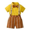 ZHAGHMIN Baby Boy Clothing Toddler Boys Short Sleeve T Shirt Tops Striped Prints Shorts Child Kids Gentleman Outfits Plaid Shorts Toddler Baby Boy Sweatshirt 3 Boys Toddler Boy Dress Clothes Airplan